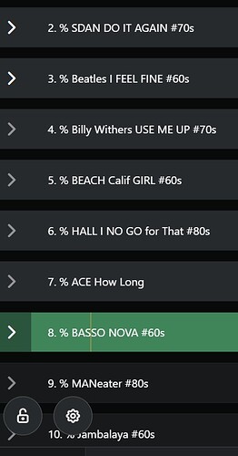 poundNUMBER hash tag in SETLIST