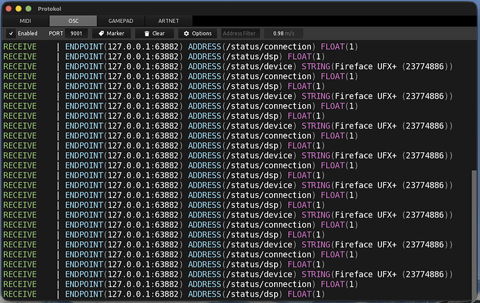 OSC Examples - Receiving OSC messages from the interface