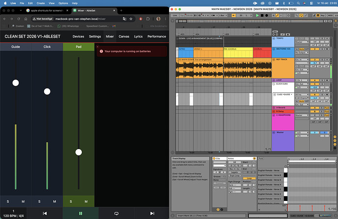 ABLESET 3.1.7 - CUES NOT WORKING - MIXER WORKING